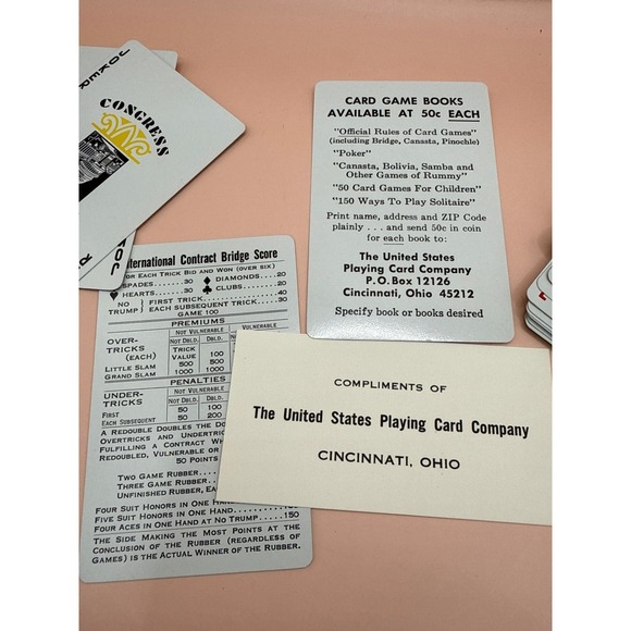 Vintage‎ Congress Bridge Card Set Needlepoint US Naval Officer Meeting Set - Picture 4 of 10